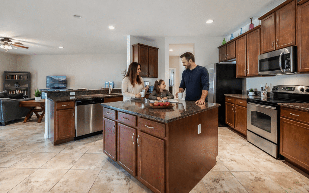 Cozy family in kitchen